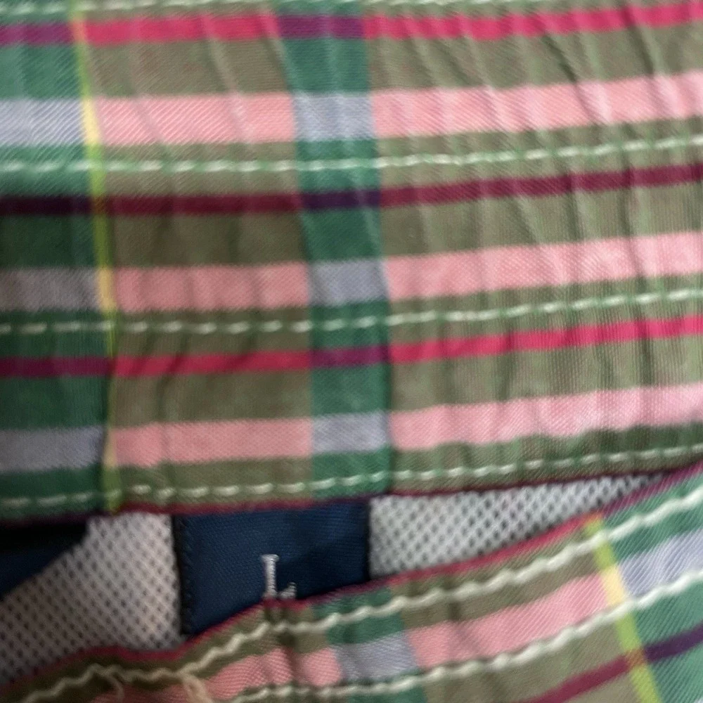 Polo Ralph Lauren Multicolor Plaid Swim Trunks Men Sz L Mesh Lined Prep